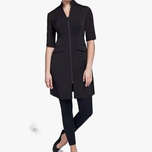 Noel Asmar Uniforms Black Moderna Spa Tunic V~Neck Zip Pintuck Sz M Professional